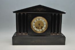 VICTORIAN HAC 8 DAY SLATE MANTEL CLOCK