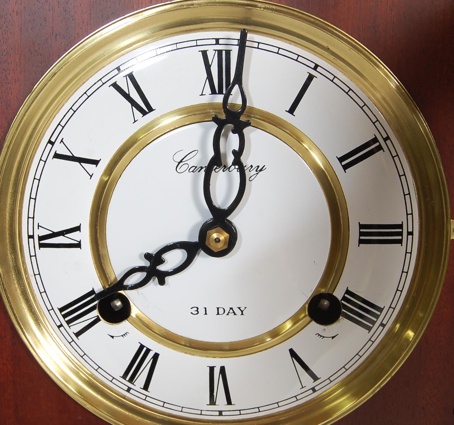 MAHOGANY CASED 8 DAY LINCOLN WALL CLOCK & CANTERBURY - Image 3 of 9