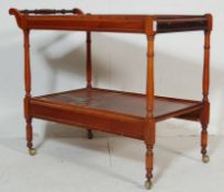 REGENCY REVIVAL YEW WOOD TWIN TIER BUTLERS TROLLEY