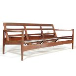 RETRO VINTAGE MID W0TH CENTURY DANISH INSPIRED TEAK WOOD SOFA