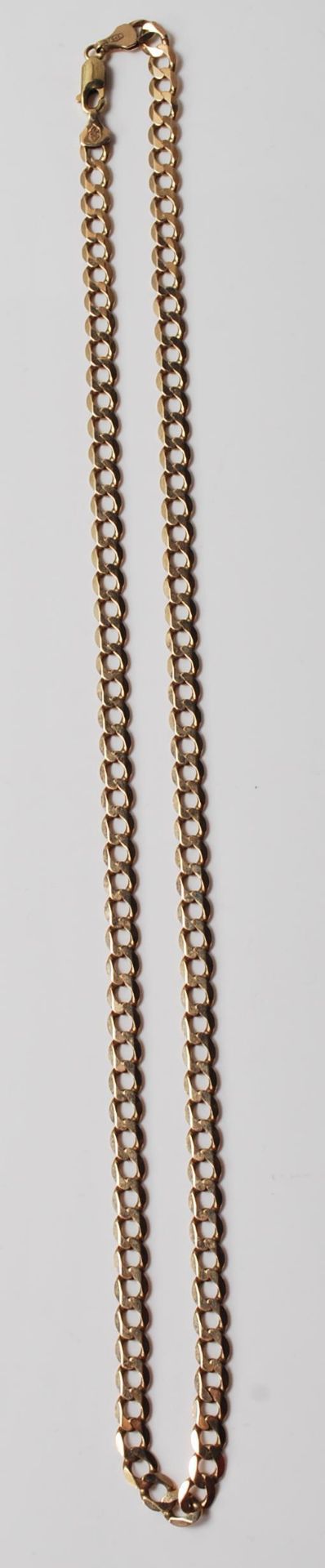 9CT GOLD FLAT LINK NECKLACE CHAIN