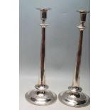 PAIR OF LARGE VINTAGE SILVER FILLED CANDLESTICKS