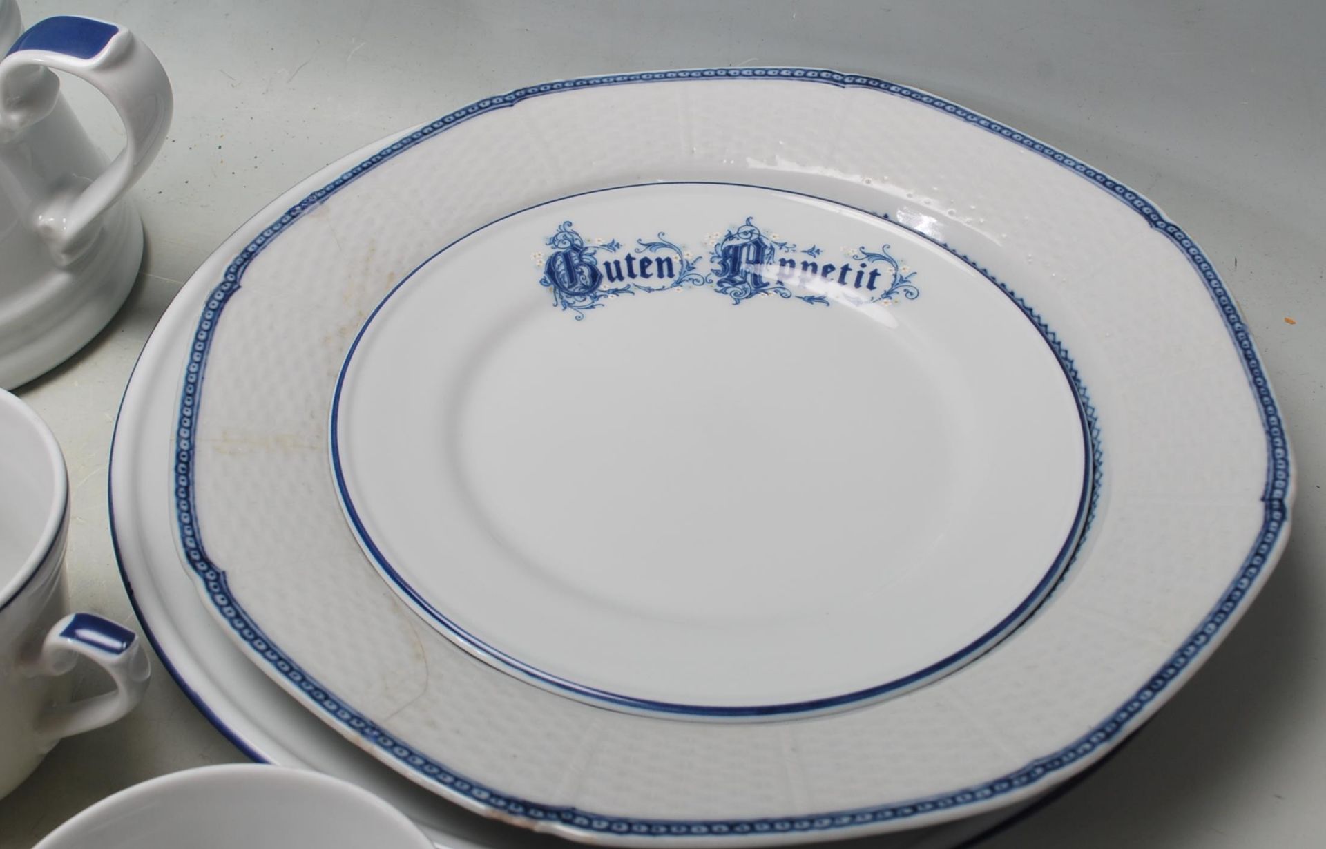 LARGE MID CENTURY VINTAGE GERMAN BLUE AND WHITE PORCELAIN TEA SERVICE BY KRONESTER BAVARIA - Image 6 of 18