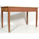 LARGE MID CENTURY INDUSTRIAL OAK LIBRARY WRITING TABLE