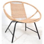 A RETRO 20TH CENTURY WICKER SATELLITE SPUTNIK CHAIR