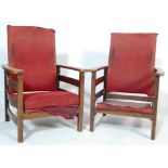 TWO 1930’S OAK FRAME FIRESIDE CHAIRS