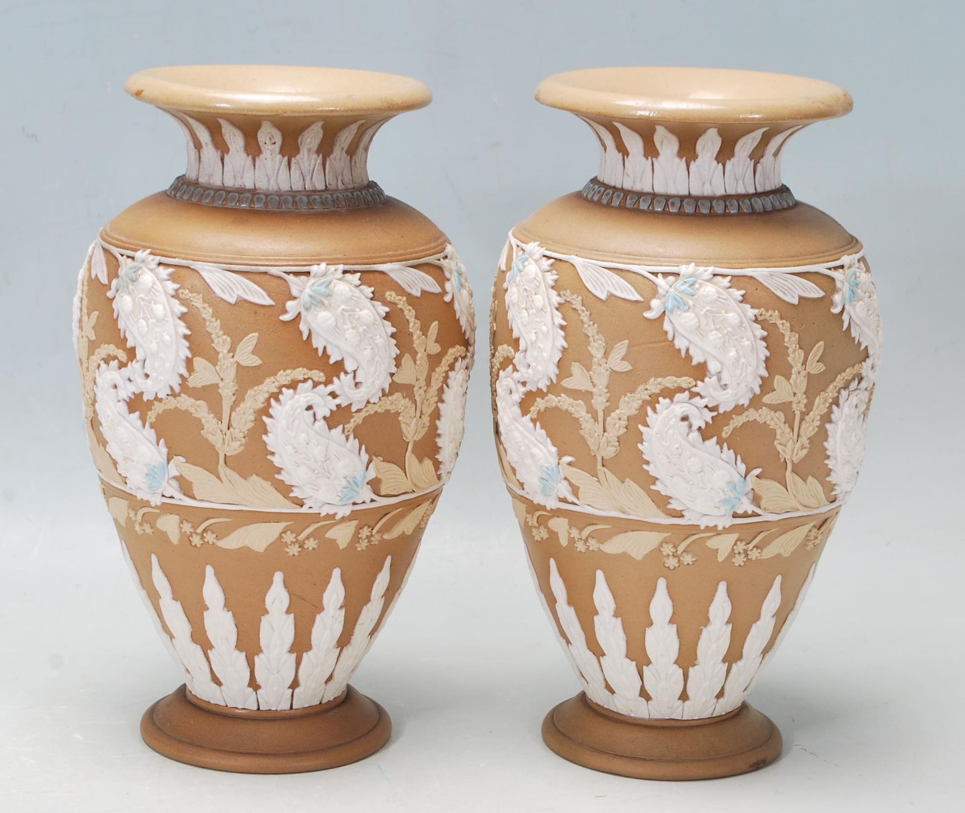 TWO DOULTON LAMBETH SILICON VASES - Image 2 of 5