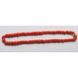 VICTORIAN FACETED CORAL BEADED NECKLACE