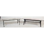 RETRO VINTAGE 1980S COFFEE TABLE OF RECTANGULAR FORM IN THE MANNER OF PIPERS OF LONDON