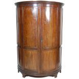 19TH CENTURY VICTORIAN MAHOGANY DEMI LUNE WARDROBE