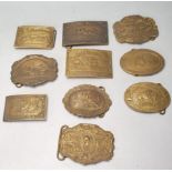 COLLECTION OF AMERICAN BRASS BELT BUCKLES