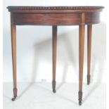 19TH CENTURY MAHOGANY DEMI LUNE GAMES CARD TABLE