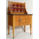 VICTORIAN ARTS & CRAFTS WALNUT MARBLE WASHSTAND