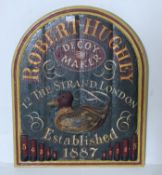 ROBERT HUGHEY - DECOY MAKER - WOODEN ADVERTISING SHOP SIGN