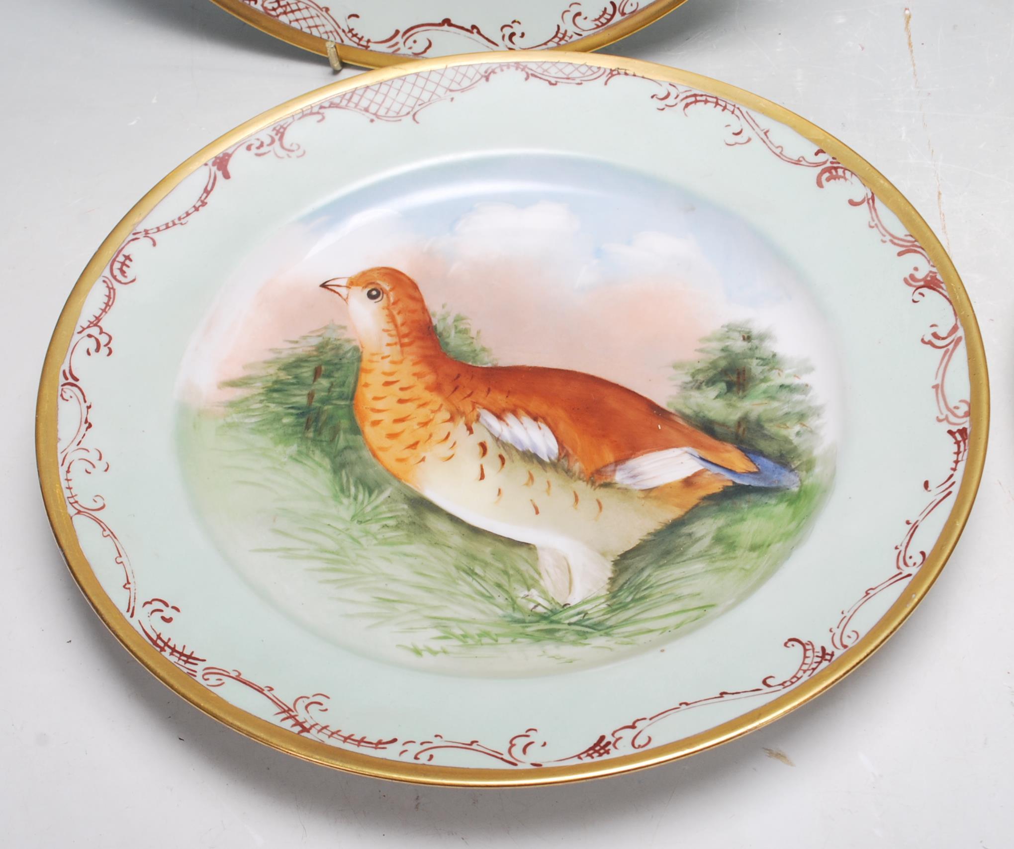 SET 4 JEAN POUYAT LIMOGES GAME BIRD CABINET PLATES - Image 5 of 6