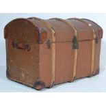 VICTORIAN 19TH CENTURY DOME TOP STEAMER TRUNK CHEST