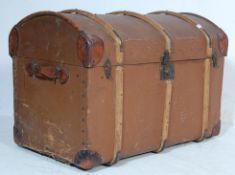 VICTORIAN 19TH CENTURY DOME TOP STEAMER TRUNK CHEST