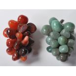 GREEN HARD STONE GRAPE ORNAMENTS