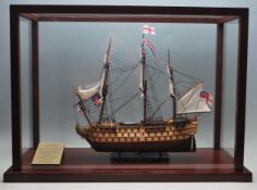 VINTAGE CASED 20TH CENTURY MODEL SHIP