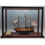 VINTAGE CASED 20TH CENTURY MODEL SHIP