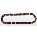 VINTAGE SILVER AND GARNET PANEL NECKLACE