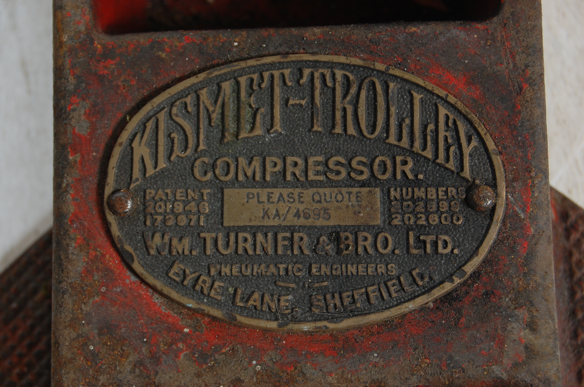 2 VINTAGE KISMET TROLLEY COMPRESSORS - CAR JACKS - Image 2 of 6