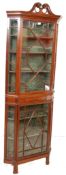 EARLY 20TH CENTURY MAHOGANY GLAZED CORNER CABINET