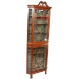 EARLY 20TH CENTURY MAHOGANY GLAZED CORNER CABINET