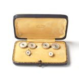 VINTAGE 14CT GOLD AND MOTHER OF PEARL CUFFLINK SET
