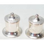 PAIR OF STERLING SILVER HALLMARKED SALT AND PEPPER SHAKERS