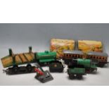 COLLECTION OF LATE 20TH CENTURY 0 GUAGE TINPLATE CLOCKWORK LOCOMOTIVE TRAINS