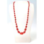 ART DECO ERA CHERRY BAKELTE BEADED NECKLACE