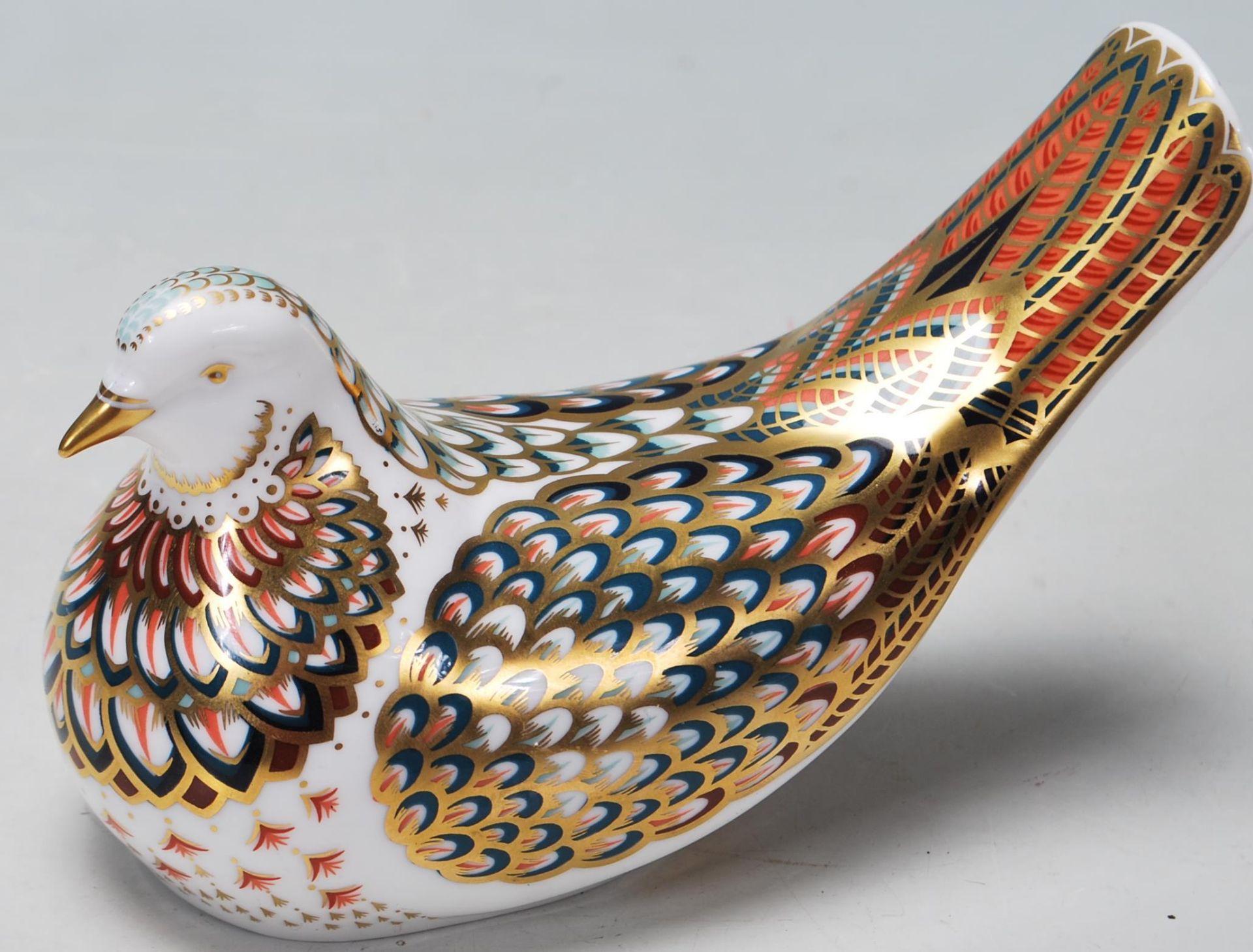 ROYAL CROWN DERBY TURTLE DOVE PAPERWEIGHT WITH GOLD STOPPER - Image 2 of 7