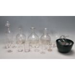 LARGE QUANTITY OF 19TH CENTURY VICTORIAN GLASSES, DECANTERS AND STOPPERS