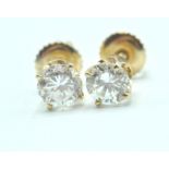 PAIR OF 14CT GOLD AND DIAMOND EARRINGS