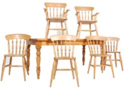 VICTORIAN STYLE COUNTRY PINE FARM HOUSE TABLE AND CHAIRS