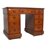 VICTORIAN MAHOGANY AND LEATHER TWIN PEDESTAL DESK