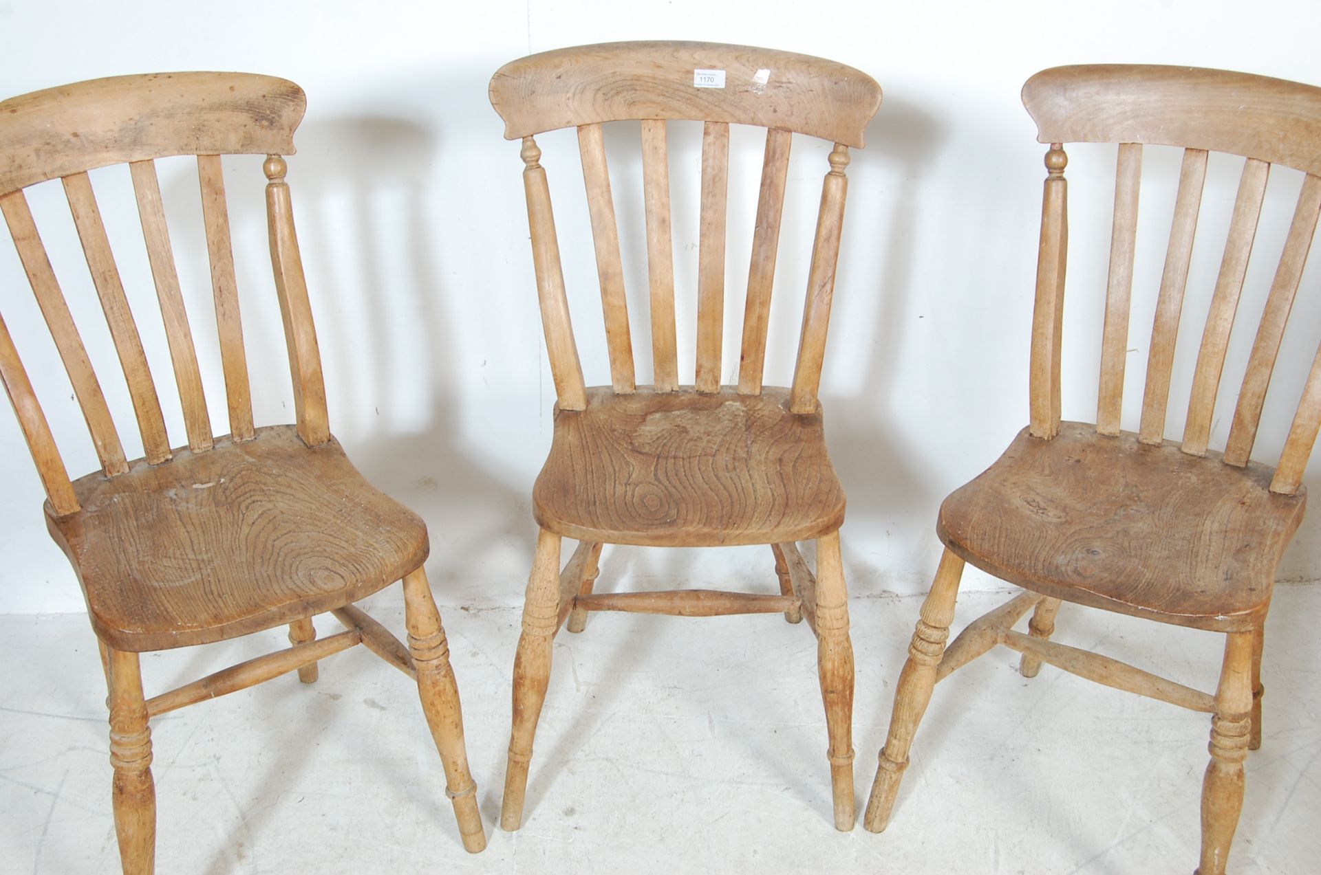 VICTORIAN 19TH CENTURY BEECH & ELM DINING CHAIRS - Image 2 of 7