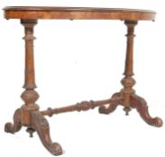 19TH CENTURY VICTORIAN FIGURED WALNUT WRITING TABLE DESK