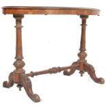 19TH CENTURY VICTORIAN FIGURED WALNUT WRITING TABLE DESK