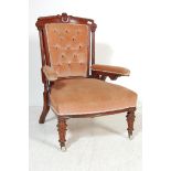 LATE 19TH CENTURY MAHOGANY LIBRARY CHAIR