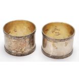 PAIR OF ANTIQUE GERMAN SILVER NAPKIN RINGS