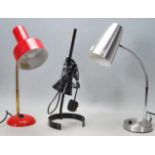 THREE VINTAGE 20TH CENTURY DESK LAMPS / LIGHTS