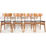 FOUR VINTAGE RETRO 20TH CENTURY TEAK WOOD DINING CHAIRS