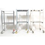 GROUP OF THREE RETRO 20TH CENTURY DENTIST TROLLEYS