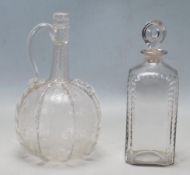 17TH CENTURY HUNGARIAN DECANTER AND 18TH CENTURY GEORGIAN GLASS DECANTER