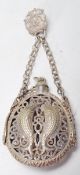 VINTAGE 20TH CENTURY SILVER / WHITE METAL CHINESE SCENT BOTTLE WITH PIERCED DECORATION