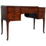 GEORGE II STYLE MAHOGANY BOW FRONTED KNEEHOLE DESK / LADIES WRITING DESK