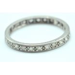 VINTAGE 18CT WHITE GOLD AND DIAMOND ETERNITY RING