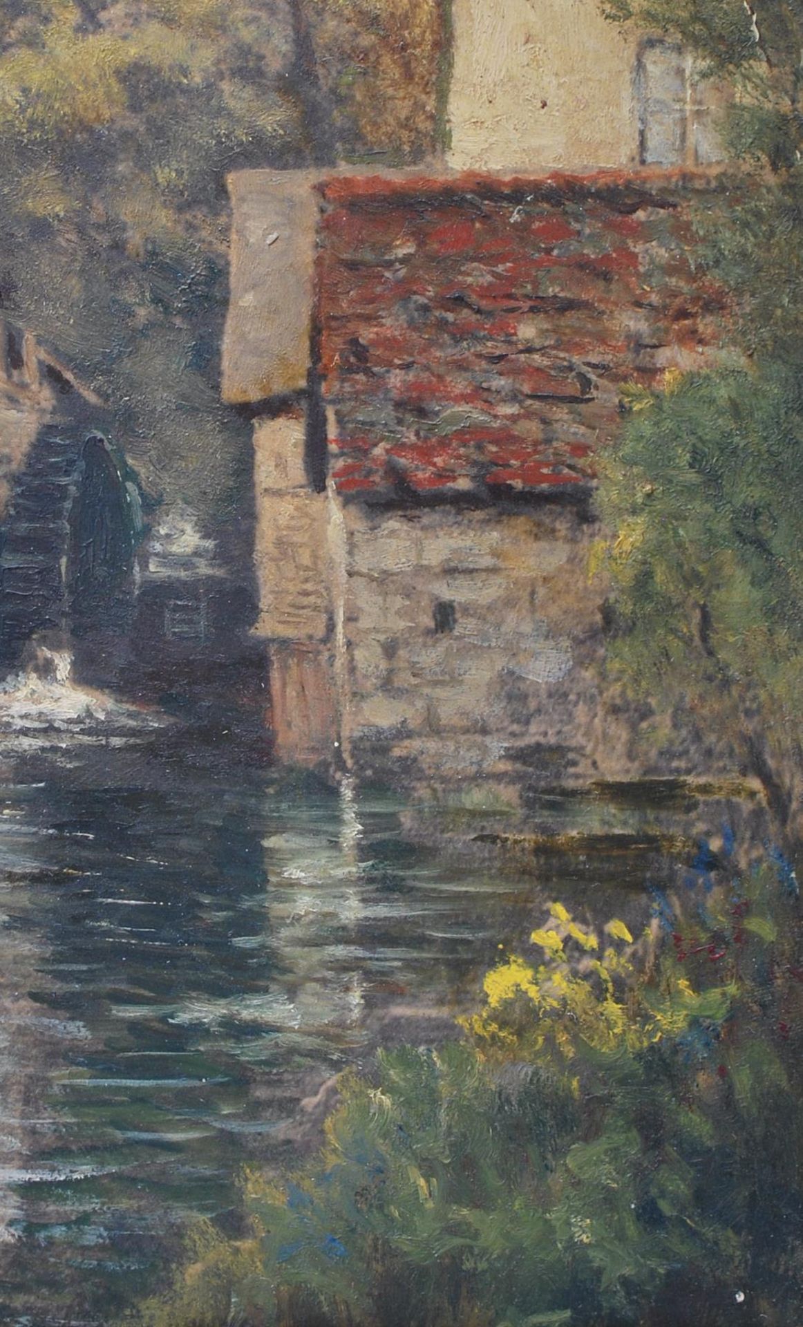 ANTIQUE OIL ON BOARD PAINTING DEPICTING A MILL - Image 5 of 6